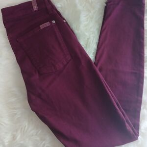 7 For All Mankind Burgundy Jeans